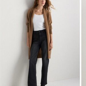 Quince black shawl cashmere cardigan